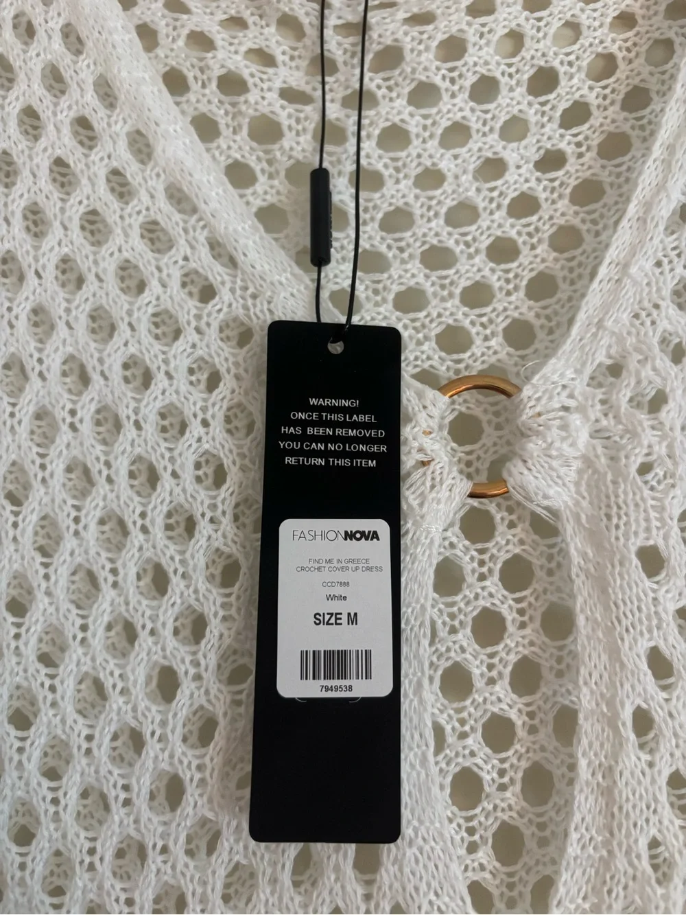 Fashion Nova White Crochet Swim Coverup
